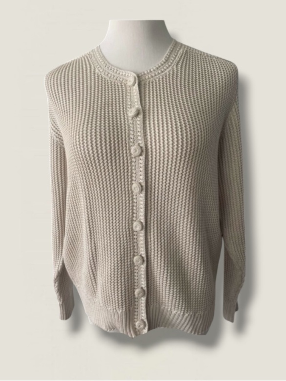 New! PERUVIAN CONNECTION BUTTON FRONT CARDIGAN SIZE LARGE